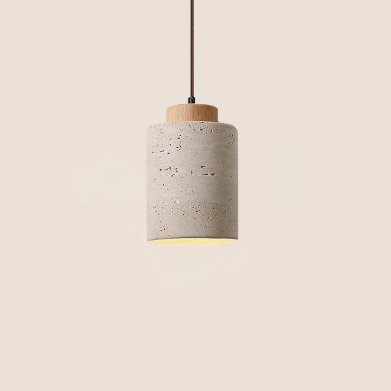 Japanese Style Cave Stone Hanging Pendant Lamp Wabi Sabi Lighting Decor