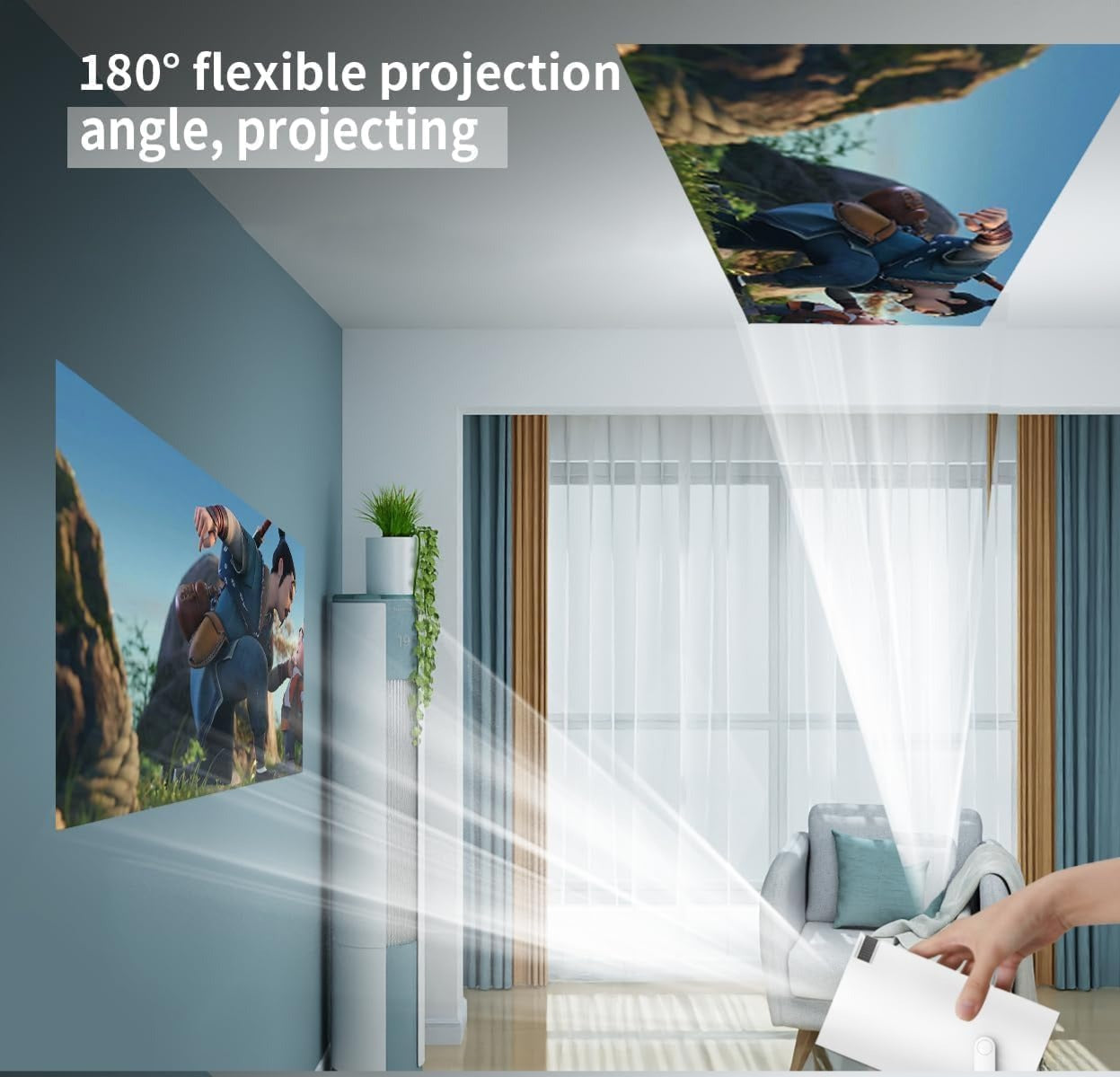 WiFi Portable Mini Projector HD Home Theatre for Phone Laptop Big Screen Anywhere