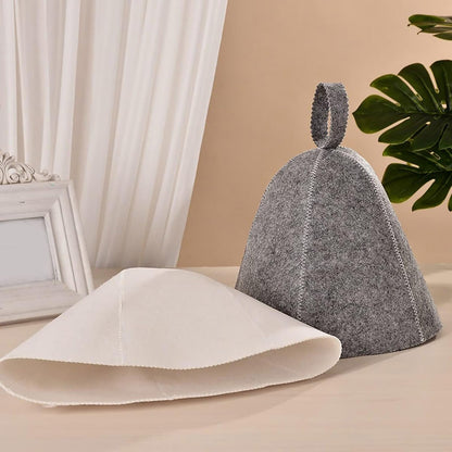 Wool Sauna Hat Heat Protection Cap For Hair And Scalp Care
