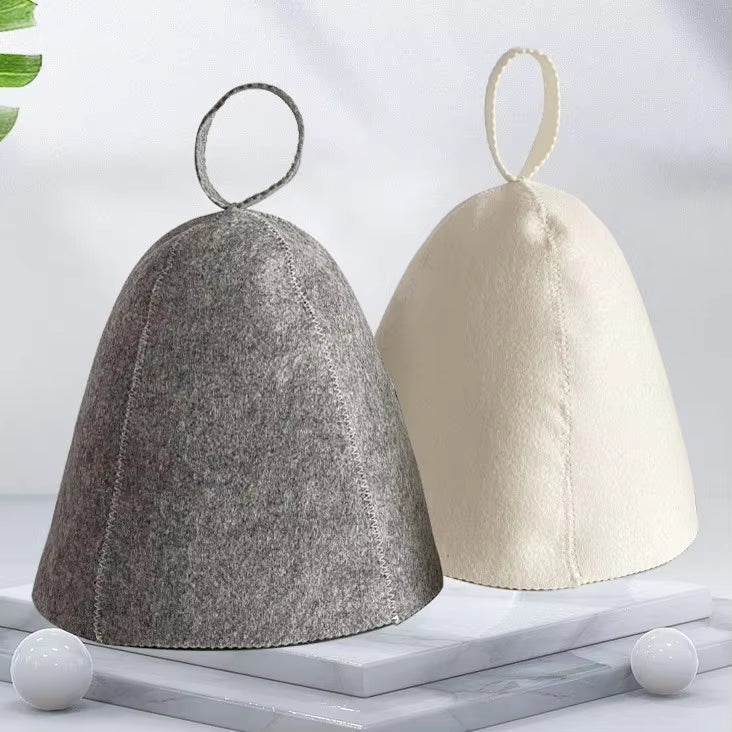 Wool Sauna Hat Heat Protection Cap For Hair And Scalp Care