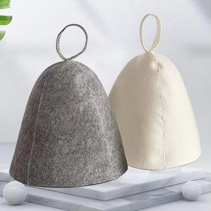 Wool Sauna Hat Heat Protection Cap For Hair And Scalp Care
