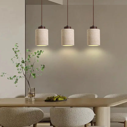 Japanese Style Cave Stone Hanging Pendant Lamp Wabi Sabi Lighting Decor