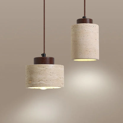 Japanese Style Cave Stone Hanging Pendant Lamp Wabi Sabi Lighting Decor