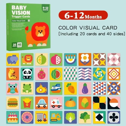 Baby Visual Stimulation Cards High Contrast Black White Newborn Development Flash Cards