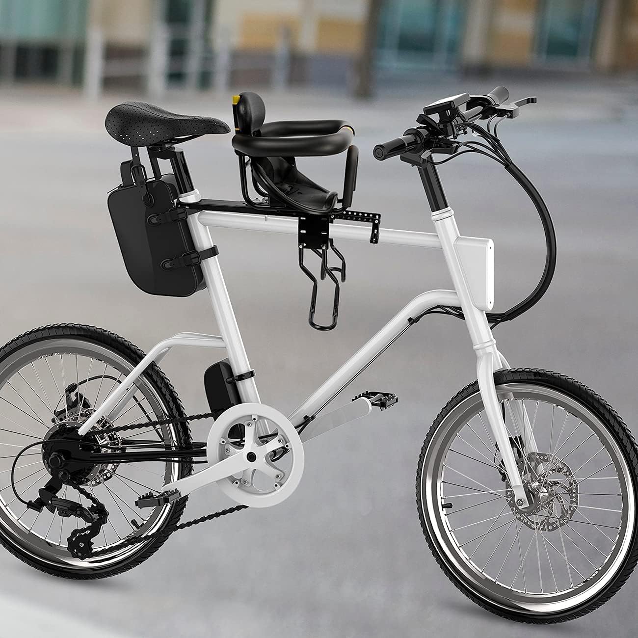 Front Mounted Child Bike Seat Safety With Footrests And Support