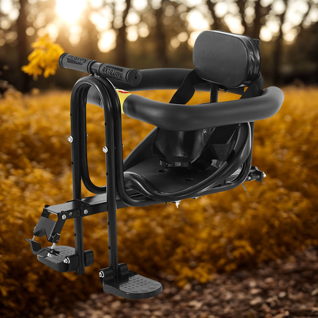 Front Mounted Child Bike Seat Safety With Footrests And Support