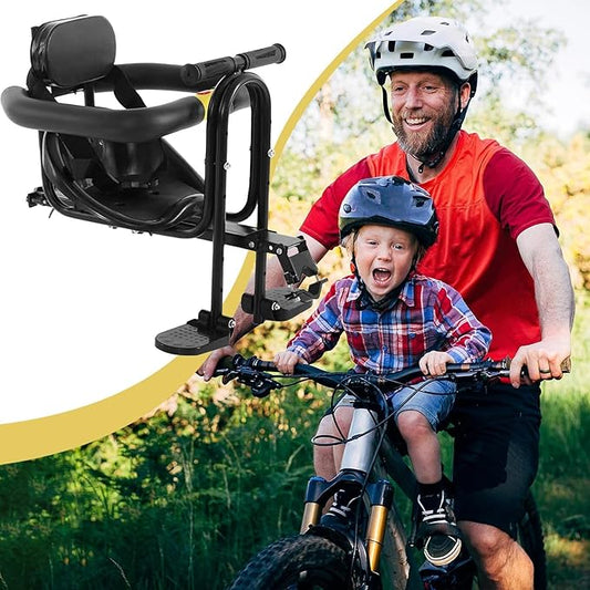 Front Mounted Child Bike Seat Safety With Footrests And Support